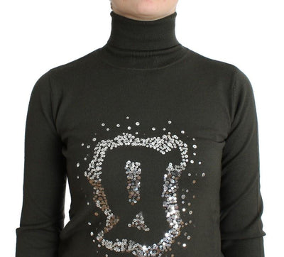 Green wool turtleneck sweater
