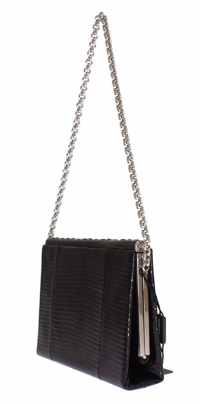 Bag Black Varano Lizard Shoulder Evening Party Clutch