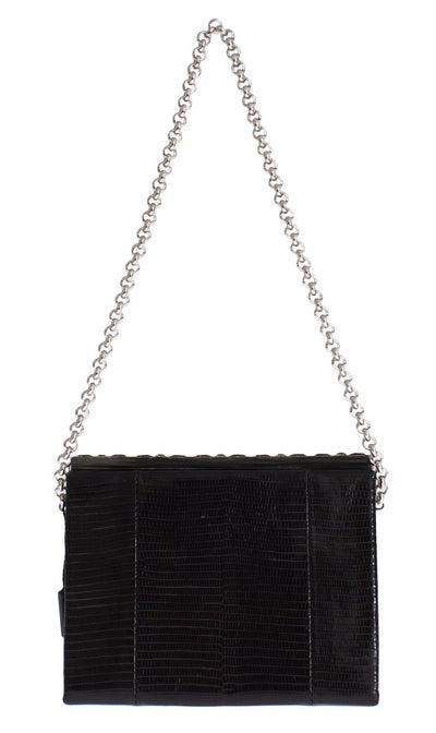 Bag Black Varano Lizard Shoulder Evening Party Clutch