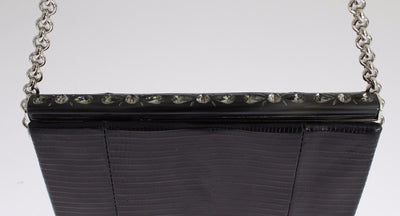 Bag Black Varano Lizard Shoulder Evening Party Clutch