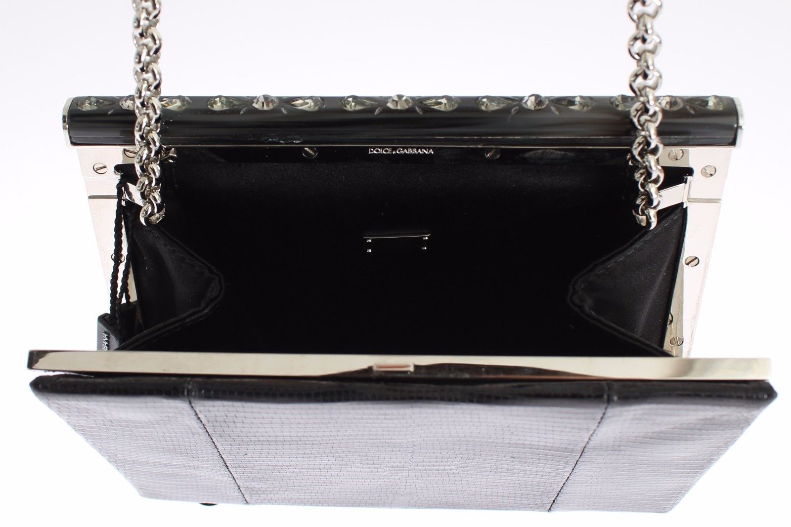 Bag Black Varano Lizard Shoulder Evening Party Clutch