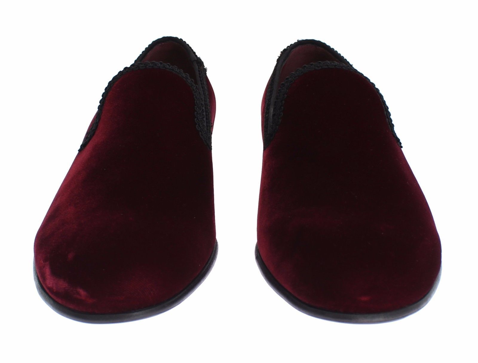 Bordeaux Red Velvet Loafers Dress Shoes