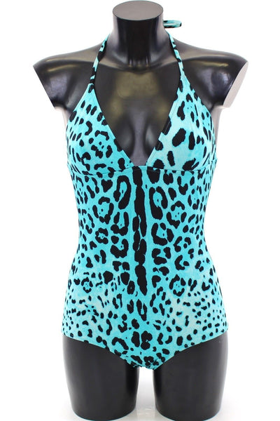 Blue Leopard Beach One Piece Bikini Swimwear