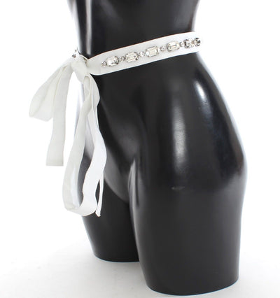 White Crystal Stones Waist Belt