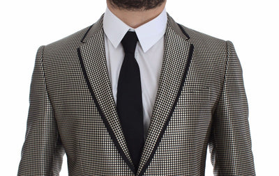 Black Silk Slim Two Button Blazer