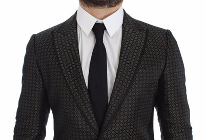 Green Silk Slim Two Button Blazer