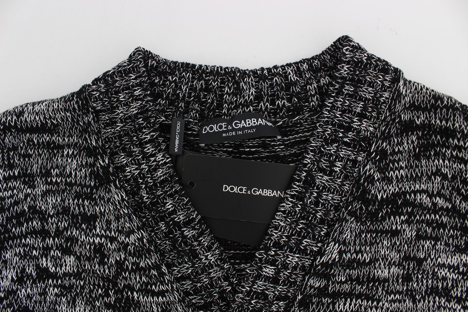 Sweater Black Cotton Silk Knitted Cardigan