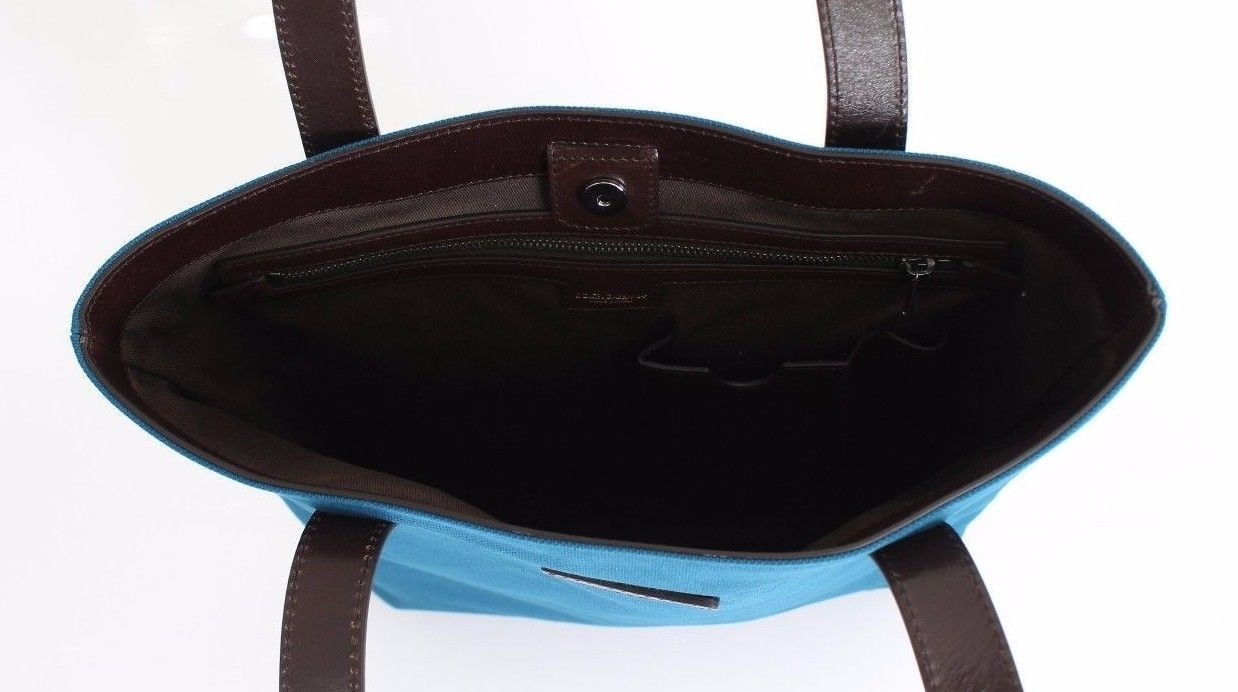 Blue Denim Leather Hand Shoulder Travel Bag