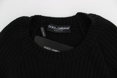 Blue Cotton Silk Knitted Sweater