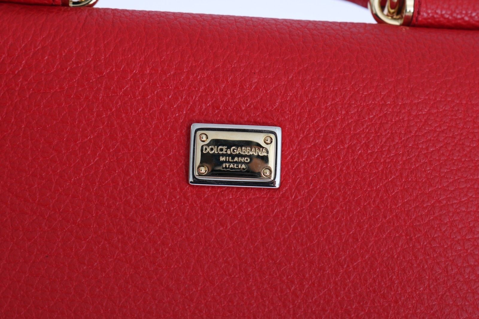 Purse VON Red Leather Crystal Carretto POM POM