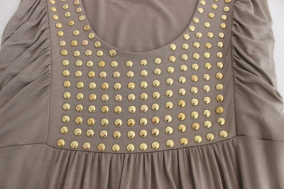 Khaki studded sheath dress