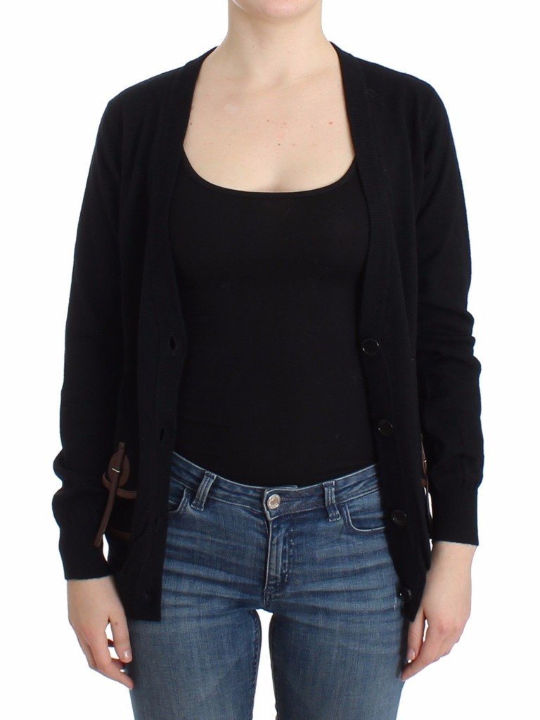 Black wool cardigan