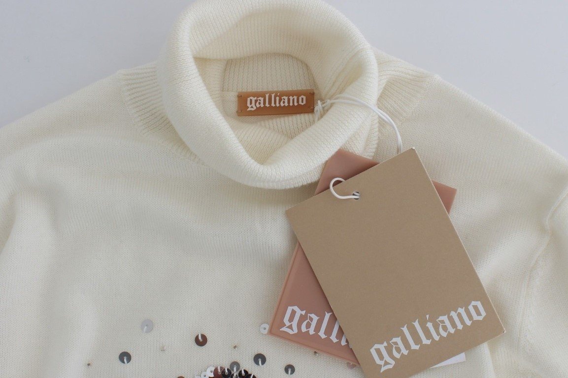 White wool turtleneck sweater