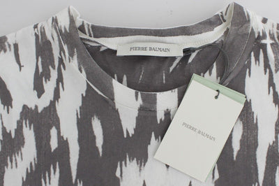 Gray printed cotton top