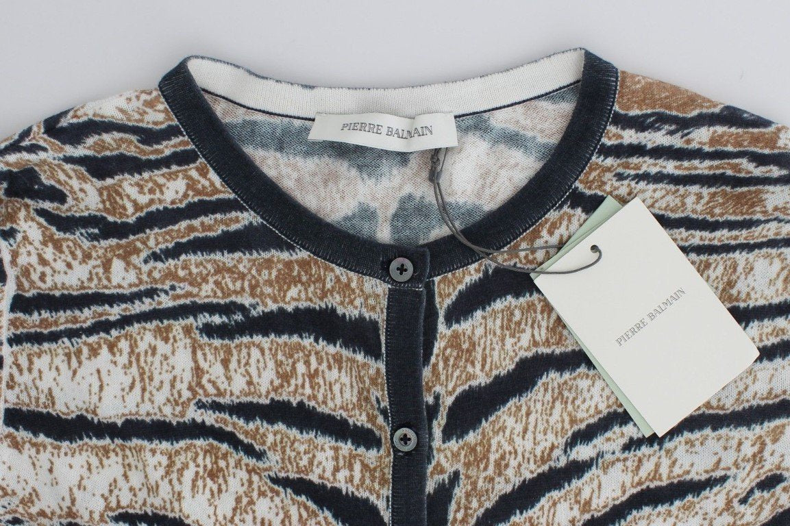 Multicolor tiger printed cardigan