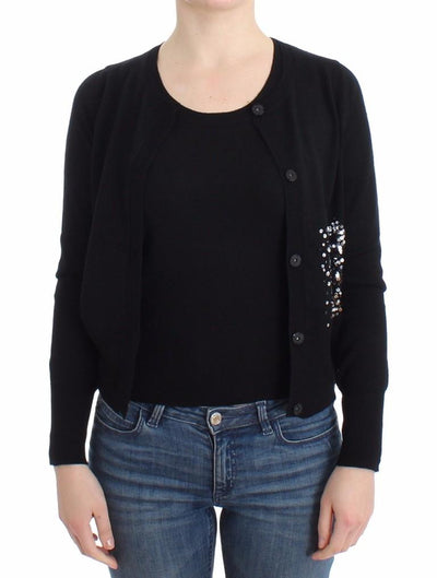 Black twinset cardigan top
