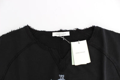 Black printed cotton sweatshirt