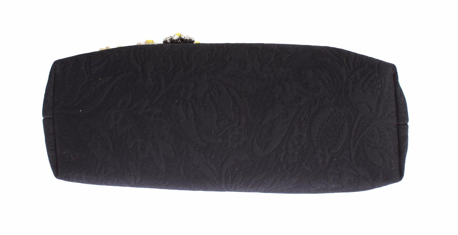 Purse VANDA Black Brocade Floral Crystal Clutch