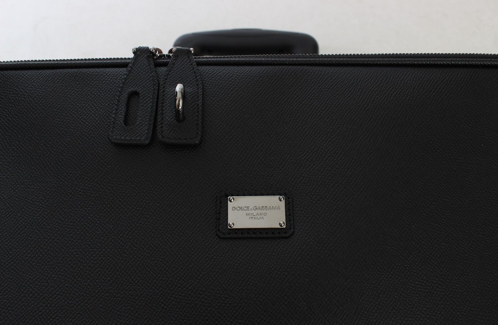 Luggage Bag Black Leather Travel Suitcase Trolley