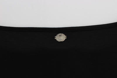 Black Modal Silk Shift Knee Dress