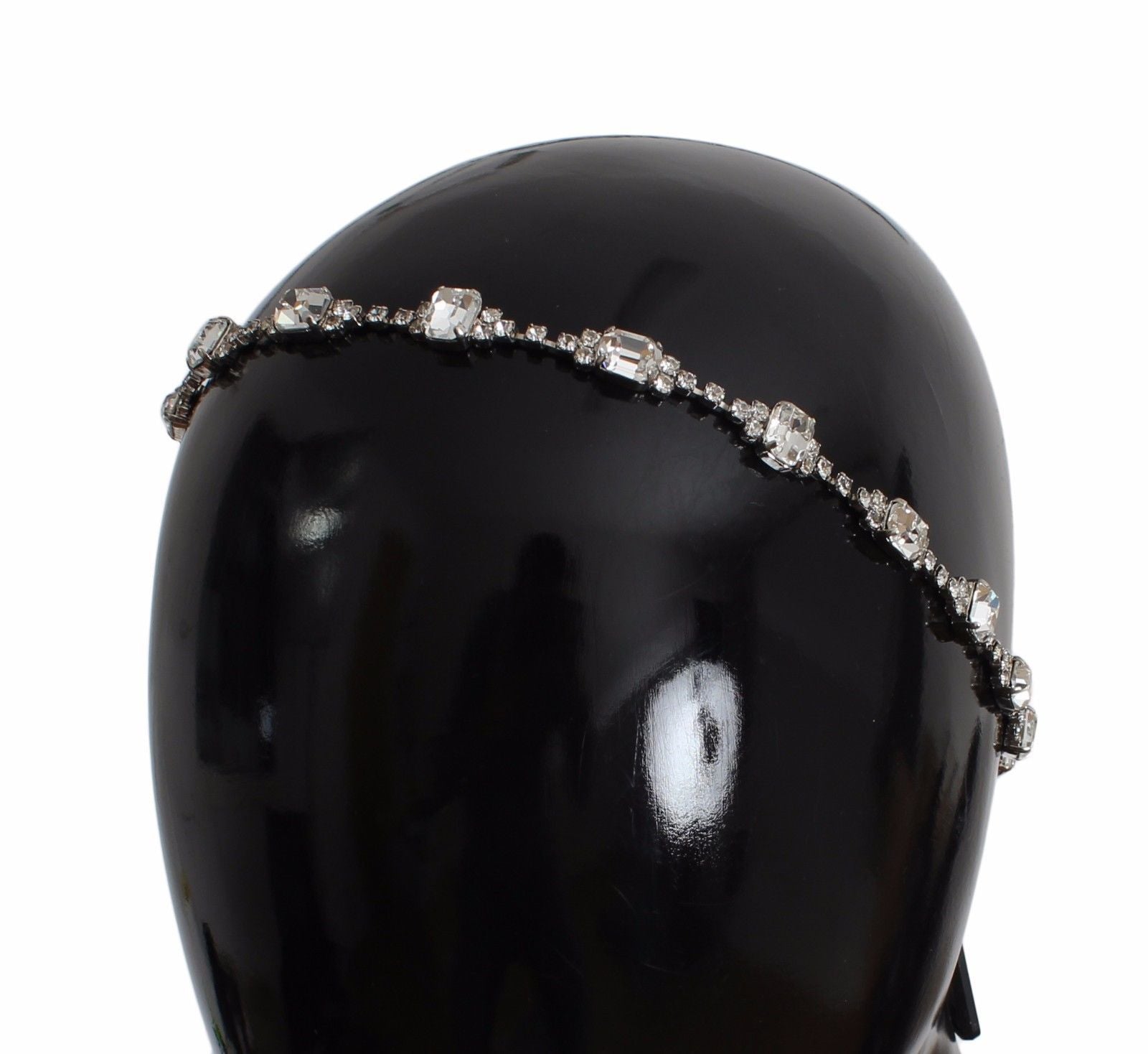 Silver Brass Crystal Head Hair Band