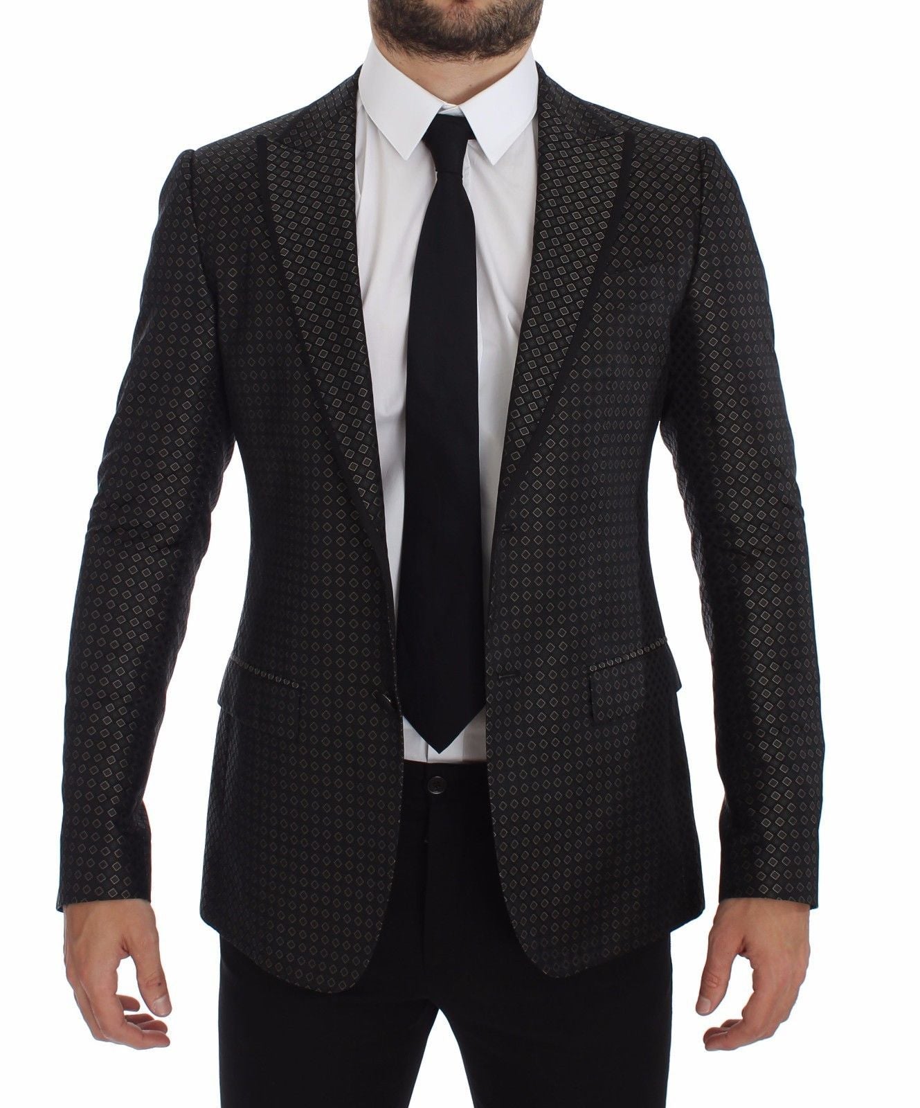 Green Silk Slim Two Button Blazer