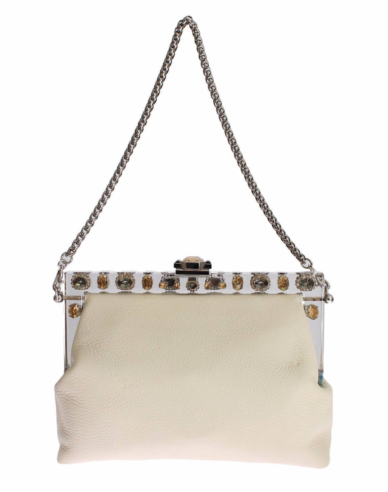 Purse VANDA Beige Leather Crystal Lipstick Roses