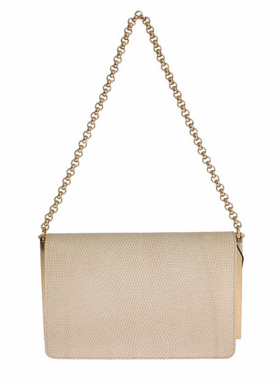 Bag Beige Varano Lizard Shoulder Evening Party Clutch