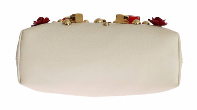 Purse VANDA Beige Leather Crystal Lipstick Roses