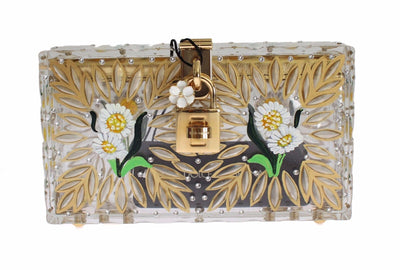 Purse BOX Plexi Flower Hand Painted Da Sera Clutch