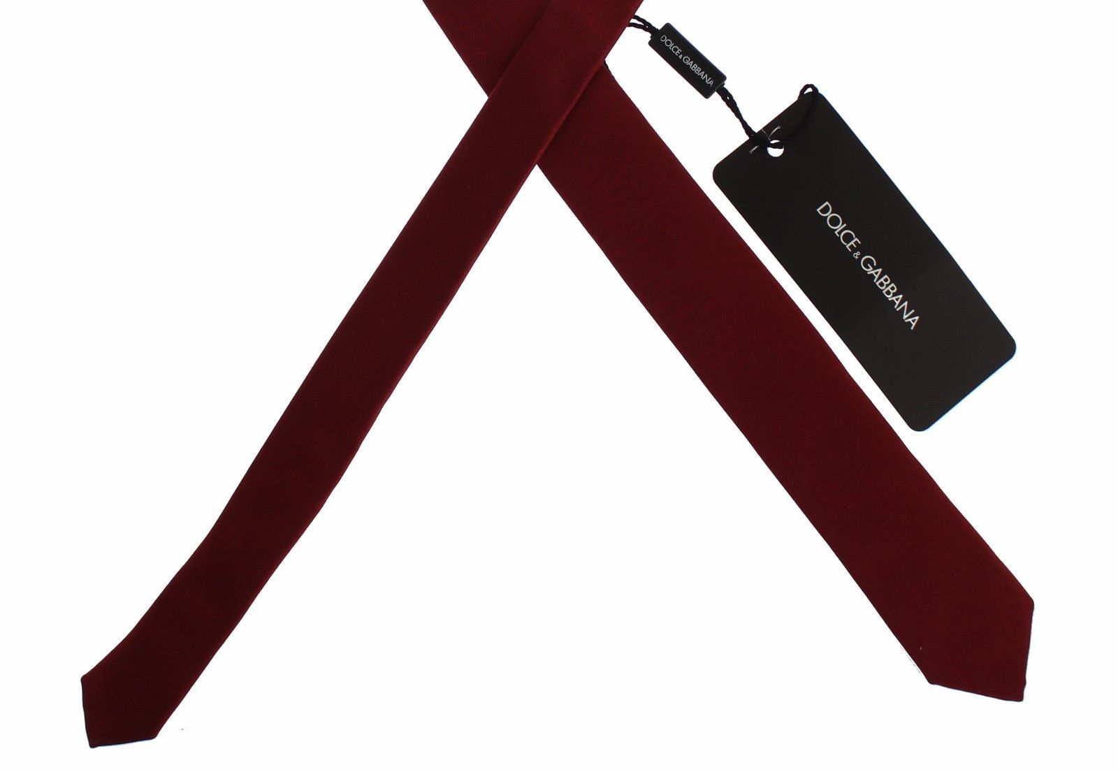 Red Solid Silk Slim Neck Tie