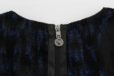 Blue Black Sleeve Mini Sheath Dress