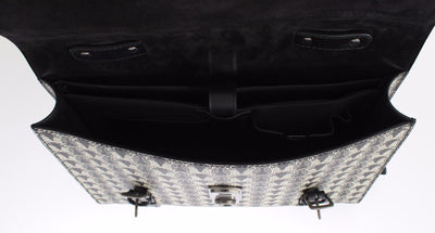 Bag Black Owl Print Leather Backpack