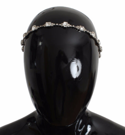 Silver Brass Crystal Head Hair Band
