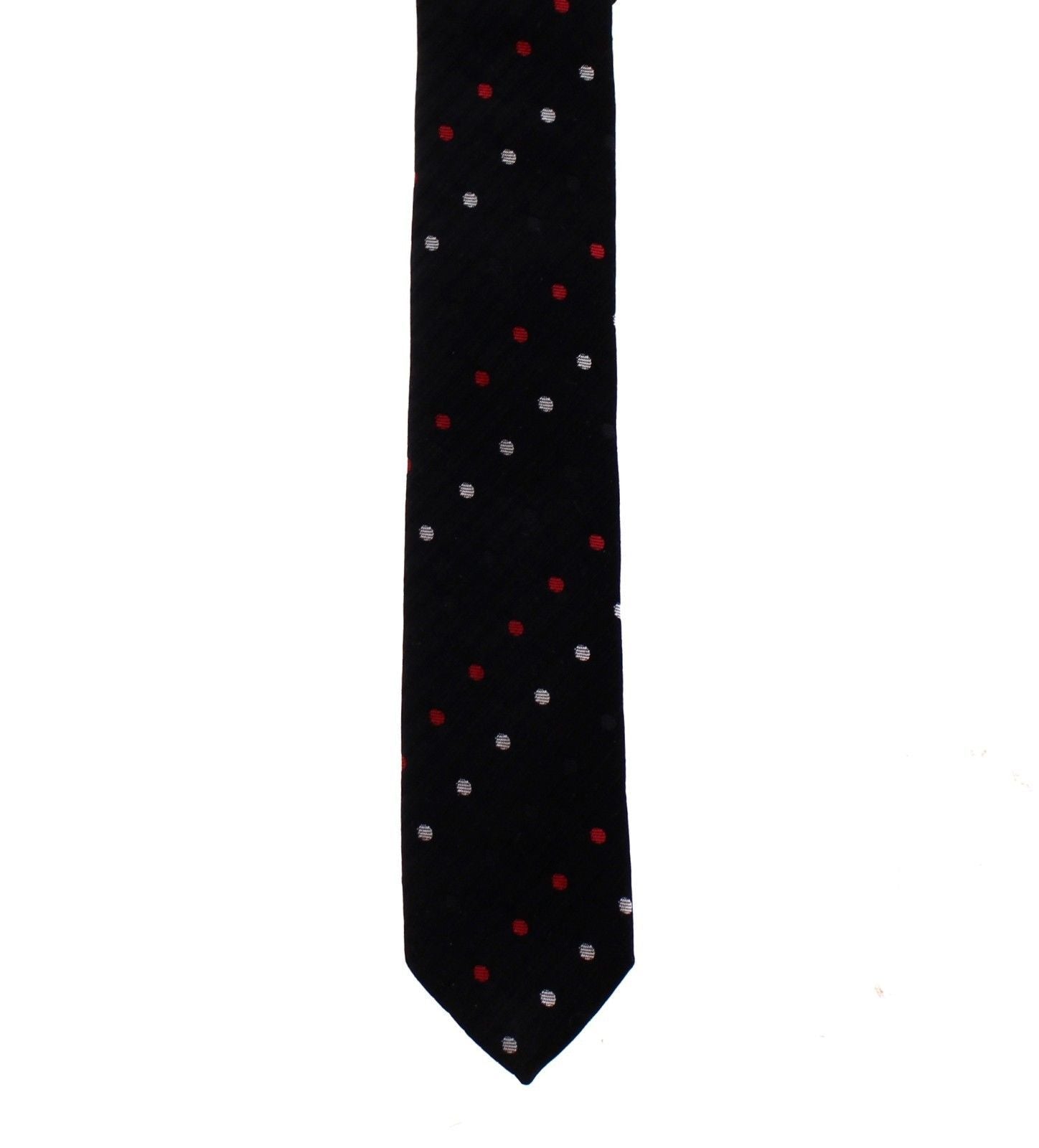 Men Black Pattern Slim Neck Tie