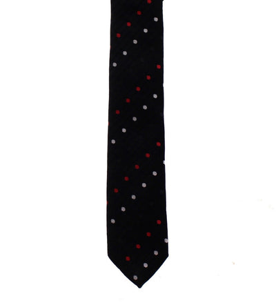 Men Black Pattern Slim Neck Tie