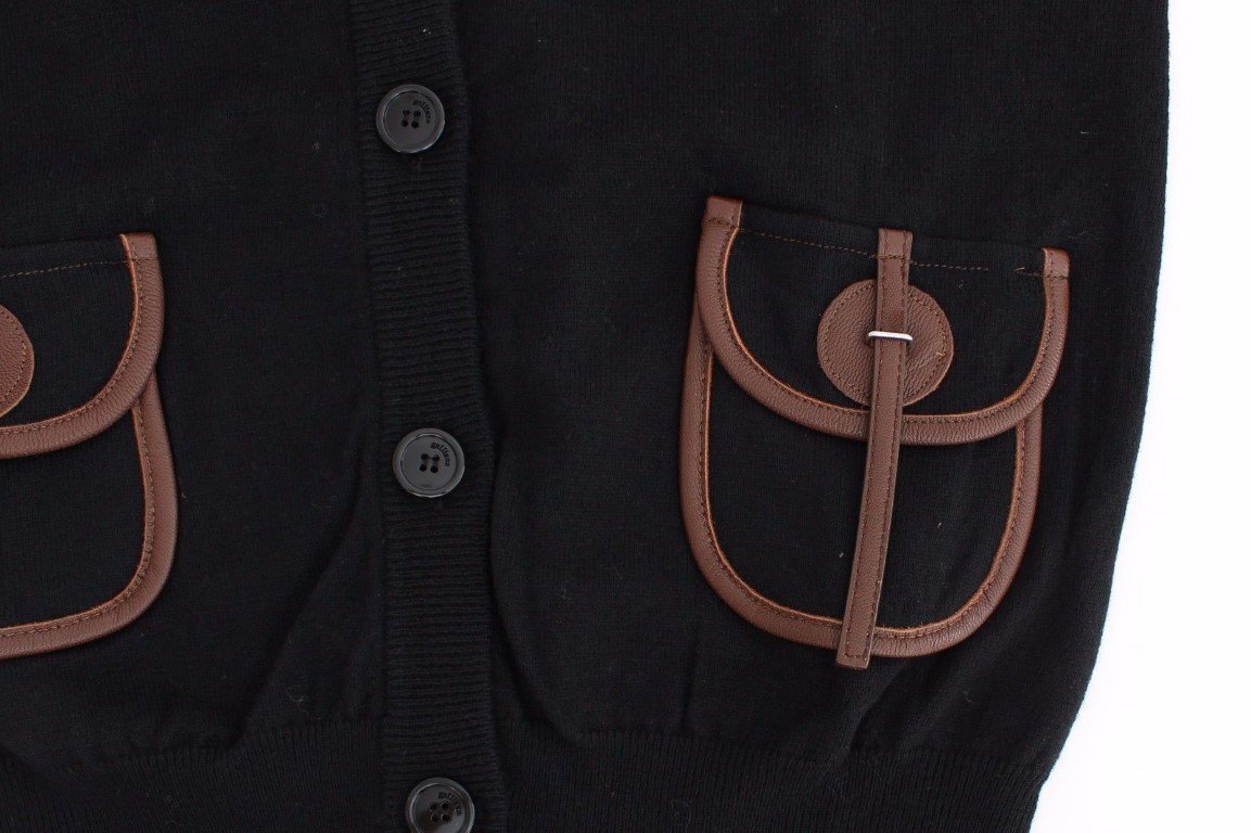 Black wool cardigan