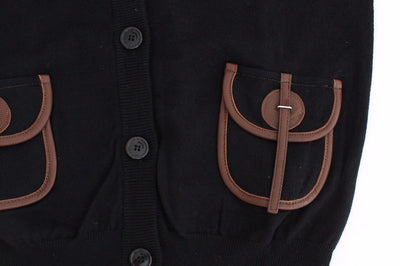 Black wool cardigan
