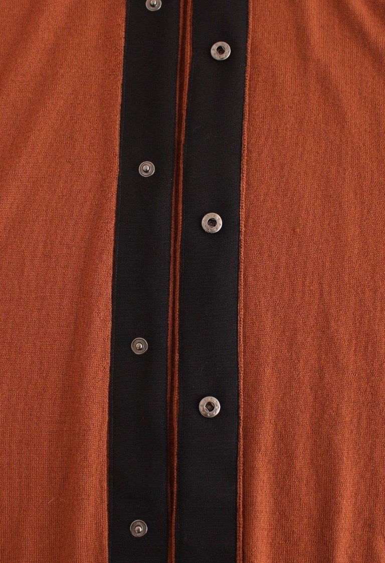 Brown wool maxi long cardigan