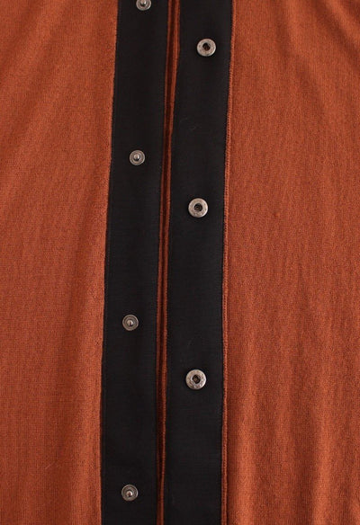Brown wool maxi long cardigan