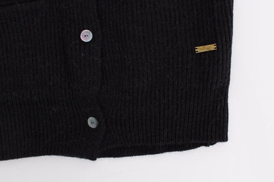 Black wool cardigan