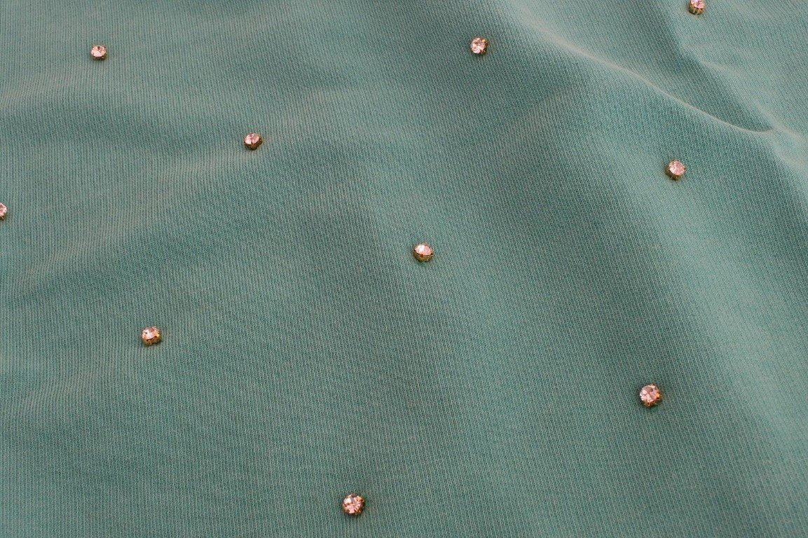 Green embellished cotton sweatshirt