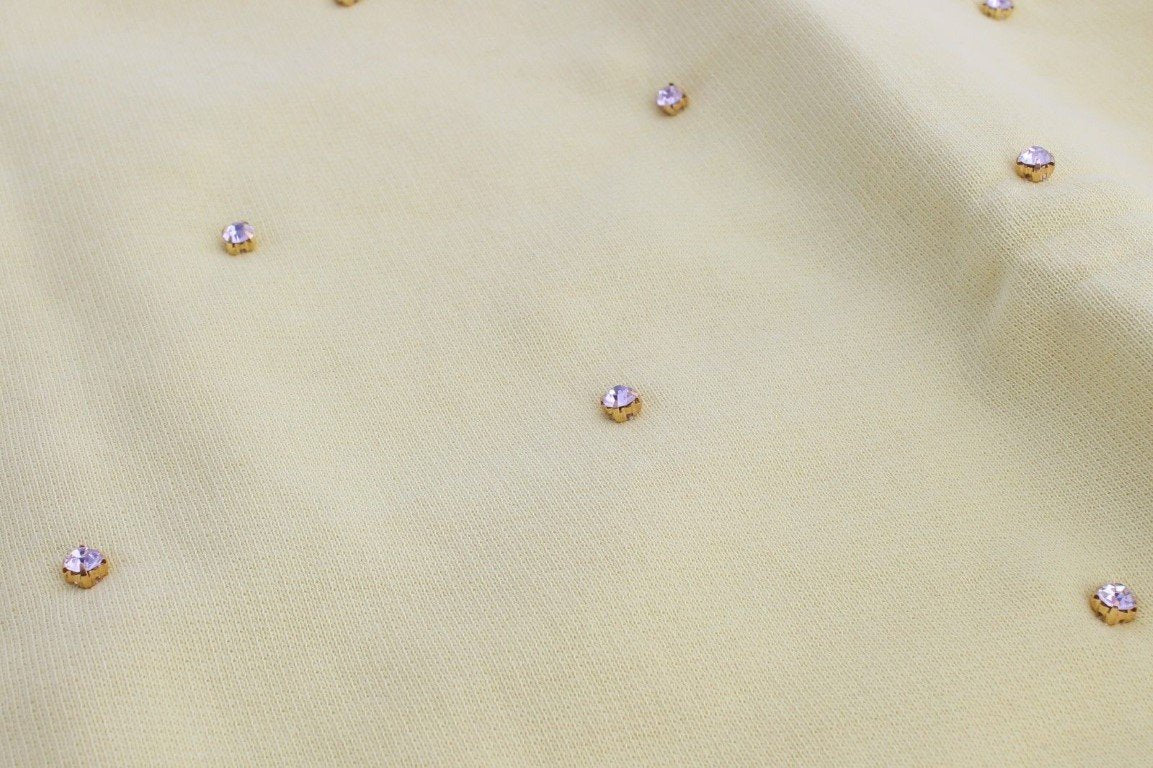 Yellow embellished cotton sweatshirt