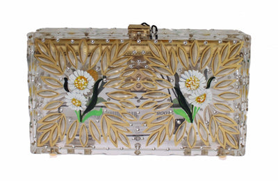 Purse BOX Plexi Flower Hand Painted Da Sera Clutch