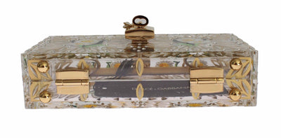 Purse BOX Plexi Flower Hand Painted Da Sera Clutch