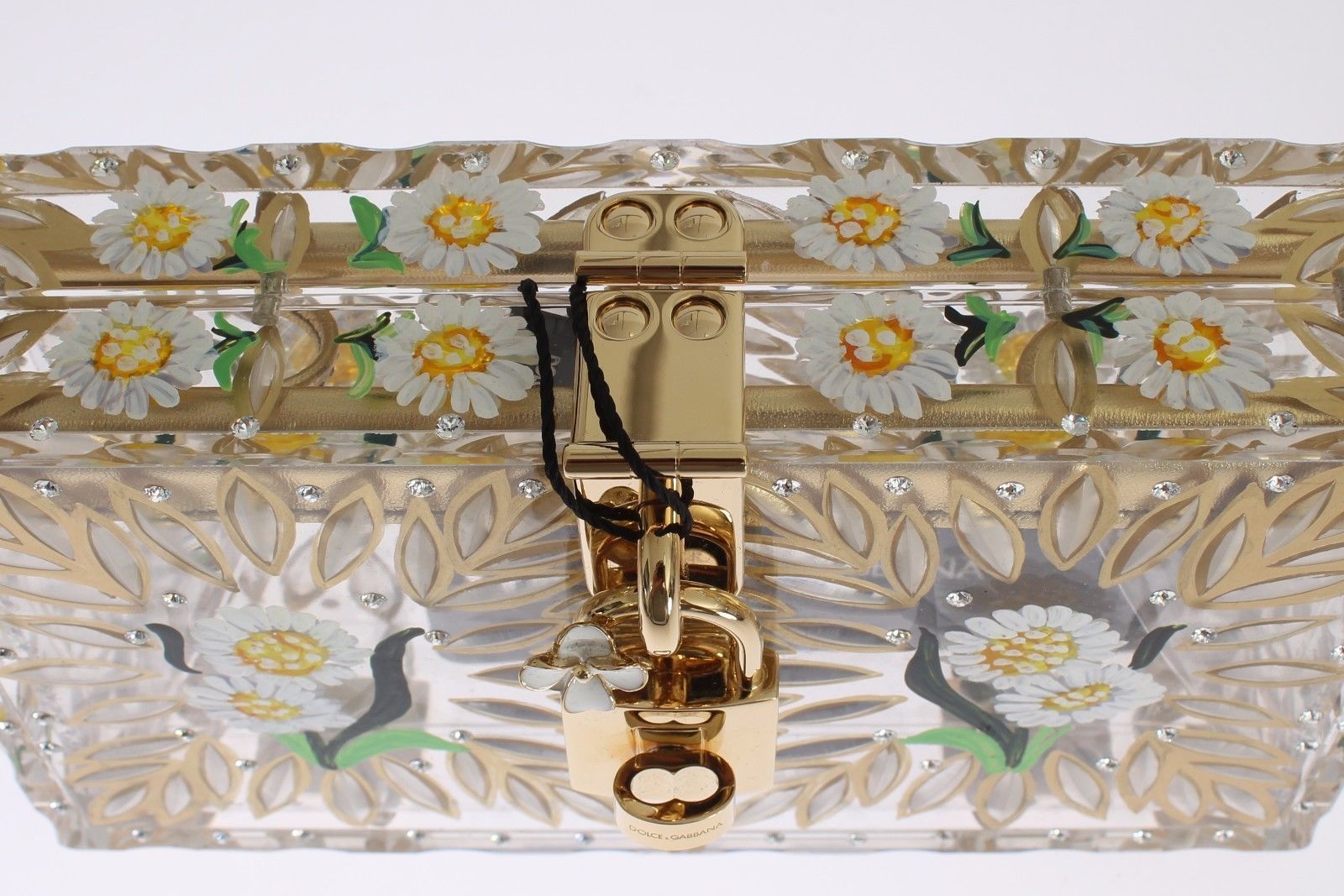 Purse BOX Plexi Flower Hand Painted Da Sera Clutch