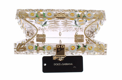 Purse BOX Plexi Flower Hand Painted Da Sera Clutch