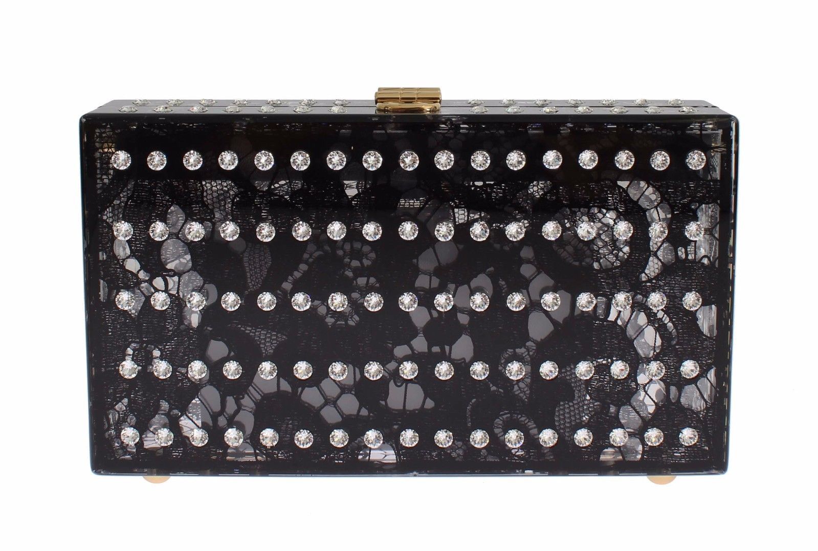 Purse BOX Plexi Floral Lace Crystal Da Sera Clutch