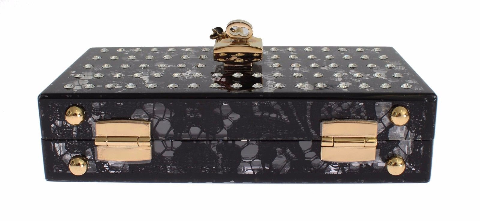 Purse BOX Plexi Floral Lace Crystal Da Sera Clutch