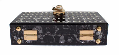 Purse BOX Plexi Floral Lace Crystal Da Sera Clutch